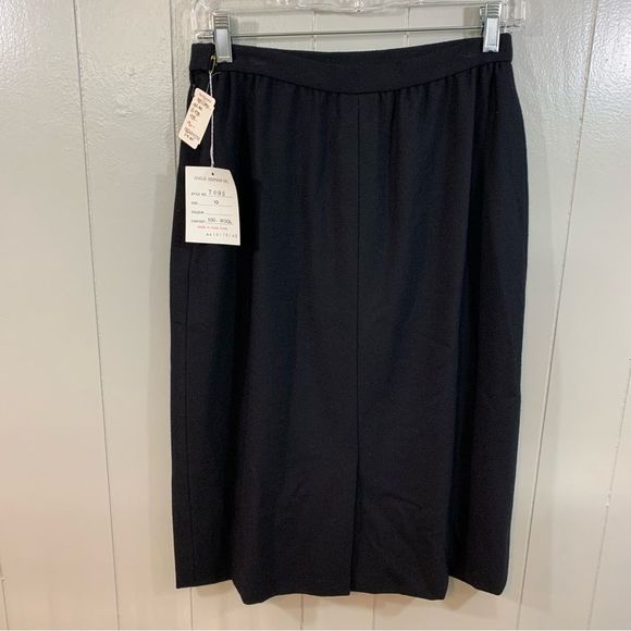 Adele Simpson Vintage Dead Stock Black 100% Wool Academia Pencil Skirt 10 NEW - Picture 9 of 10